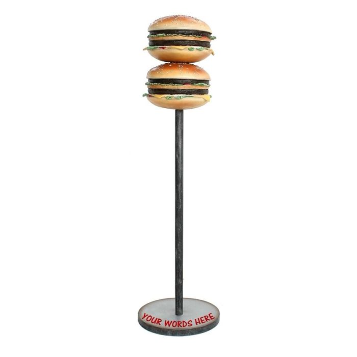 2 Burger auf Ständer vergrößert Deko- & Werbefigur