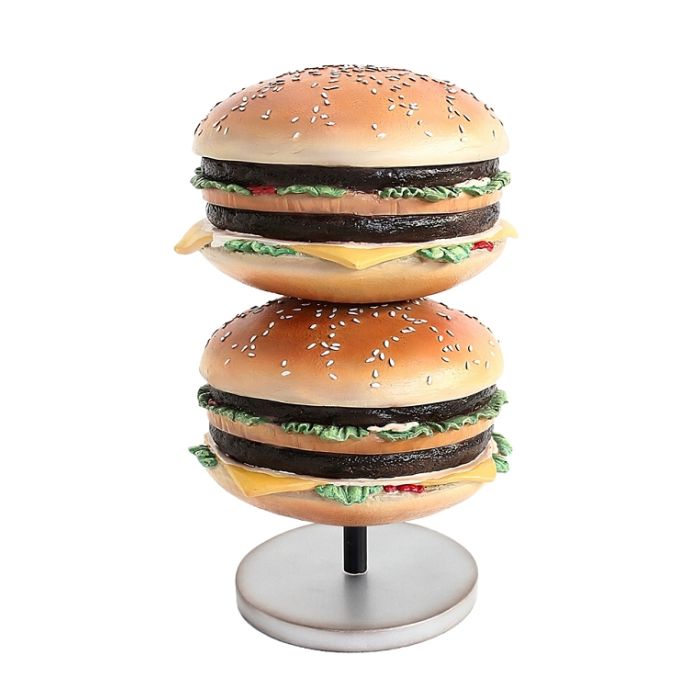 2 Burger auf kleinem Ständer vergrößert Deko- & Werbefigur