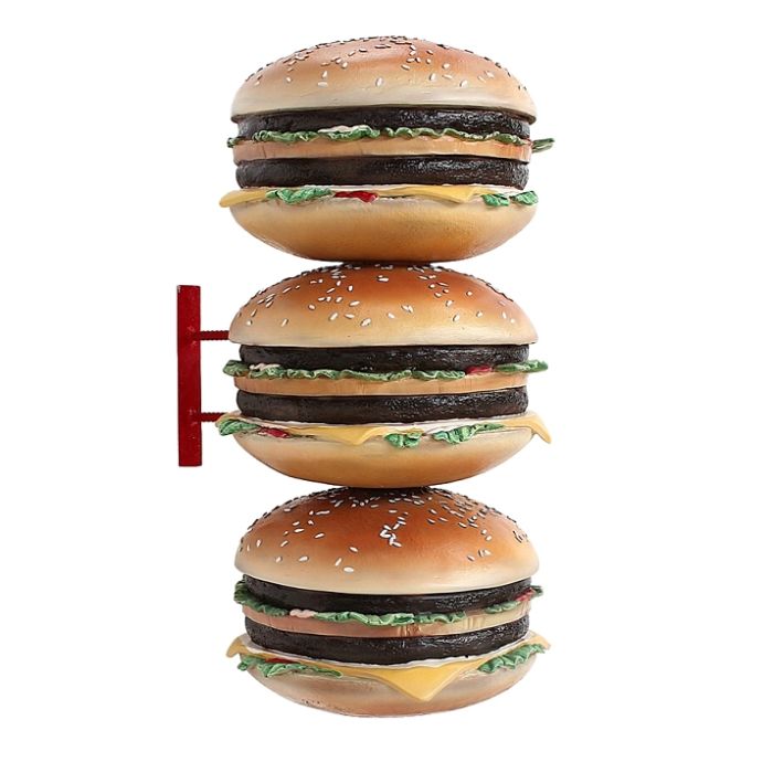 3 Burger für Wand vergrößert Deko- & Werbefigur