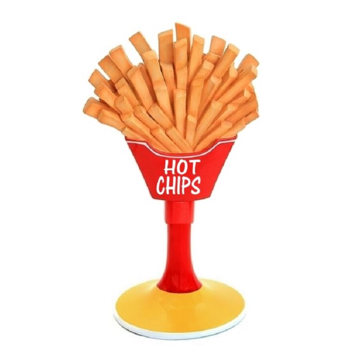 Pommes *Hot Chips* mit Ständer vergrößert Deko- & Werbefigur