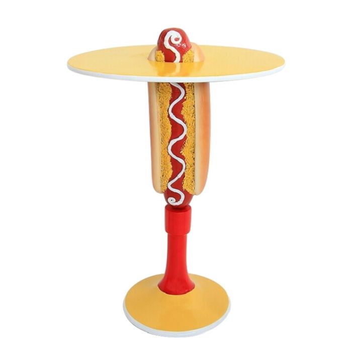 Hot Dog Tisch auf Ständer vergrößert Tisch