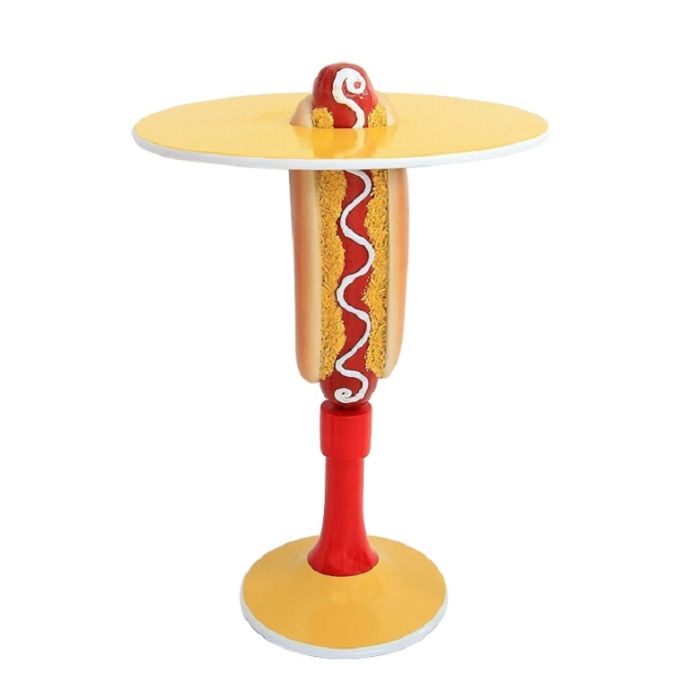 Hot Dog Tisch auf Ständer vergrößert Tisch