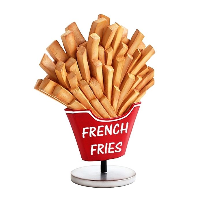 Pommes auf kleinem Ständer vergrößert Deko- & Werbefigur