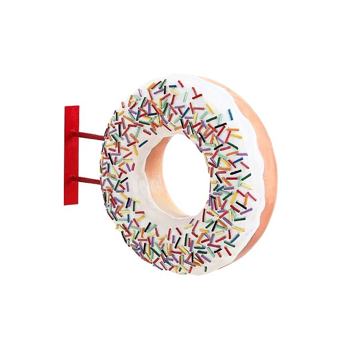 Donut weiß für Wand vergrößert Deko- & Werbefigur