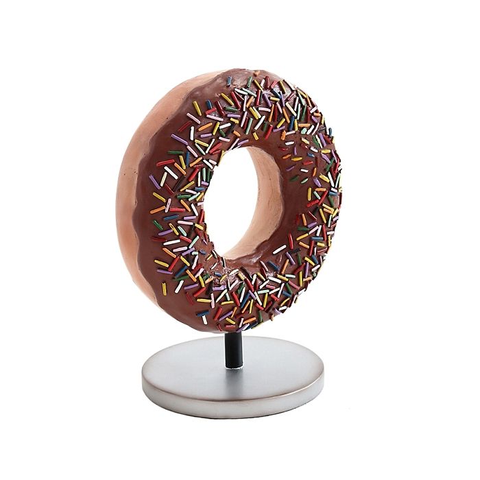 Donut braun auf kleinem Ständer vergrößert Dekorationsfigur