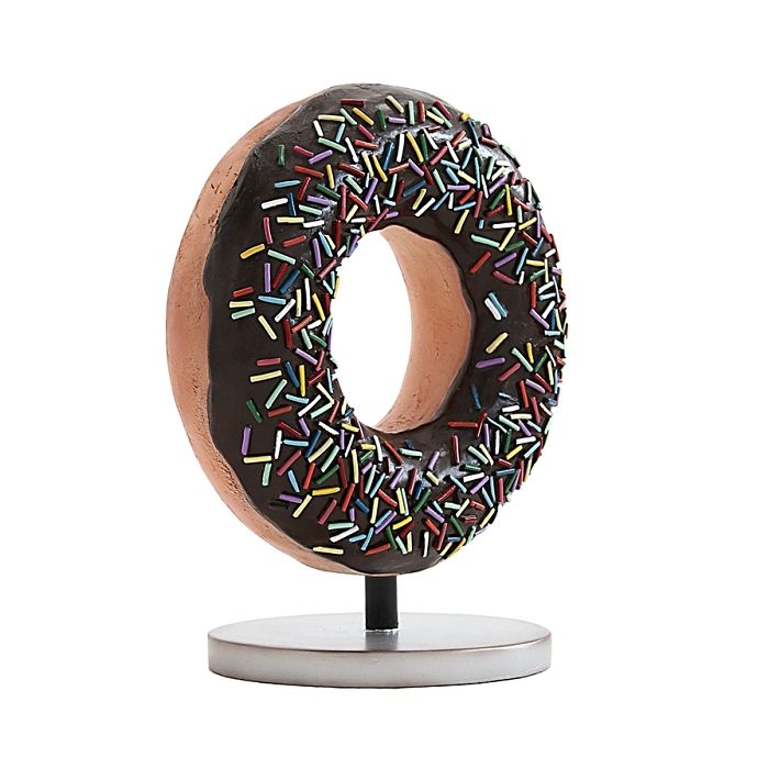 Donut dunkelbraun auf kleinem Ständer vergrößert Dekorationsfigur