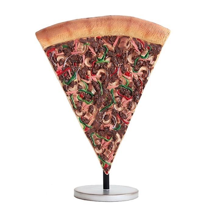Pizzastück auf kleinem Ständer vergrößert Deko- & Werbefigur