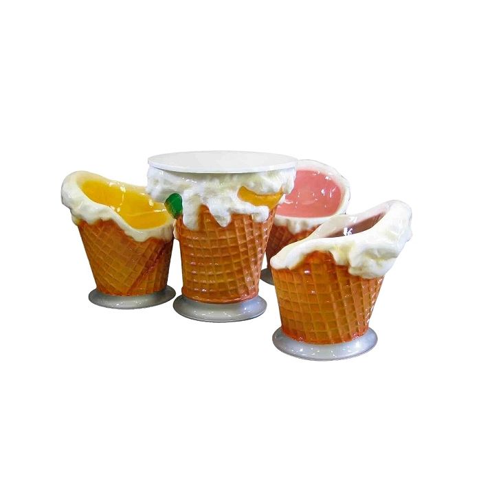 Eiscremesitz übergroß XXL Sitzmöglichkeit, Tisch