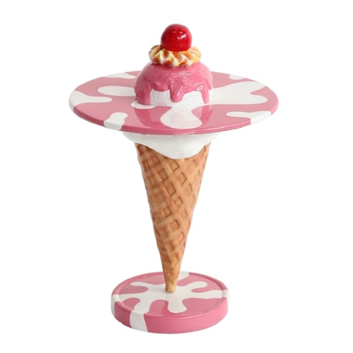 Eistisch Rosa mit Kirsche vergrößert Tisch