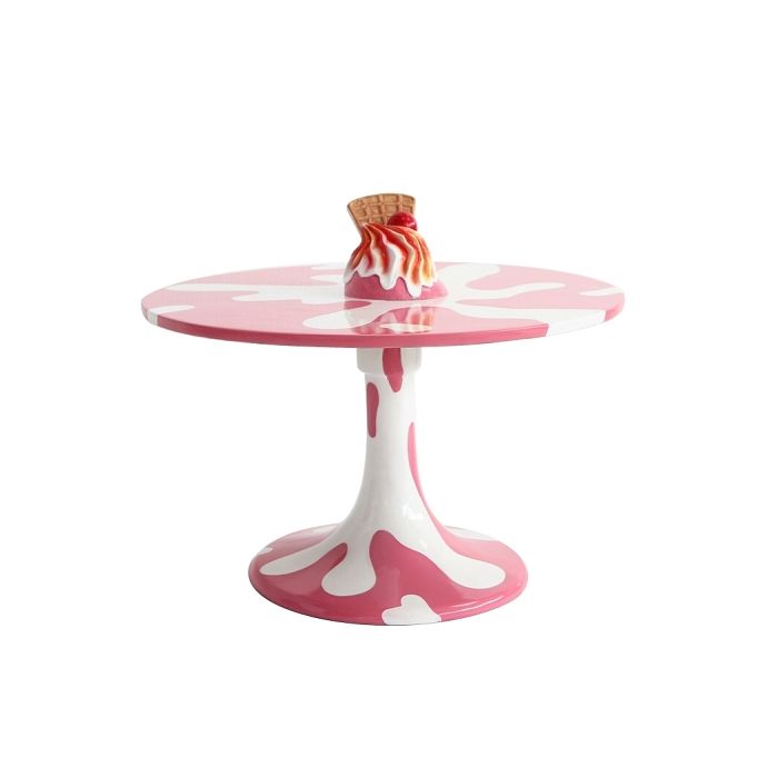Eiscremetisch Rosa mit Waffel vergrößert Tisch