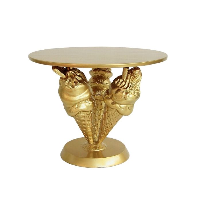 Eistüten Tisch Gold vergrößert Tisch