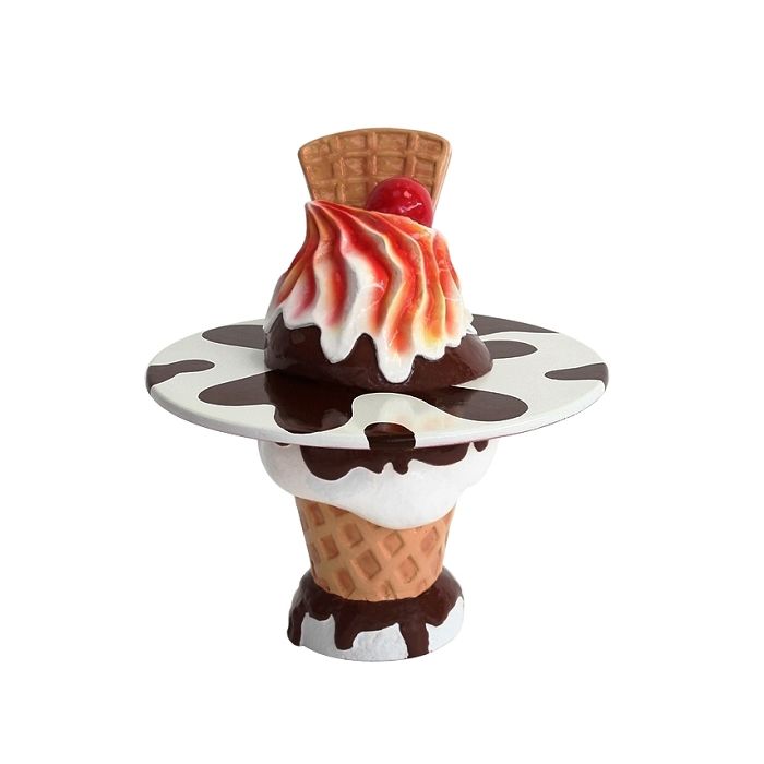 Brauner Eiscreme Tisch vergrößert Tisch