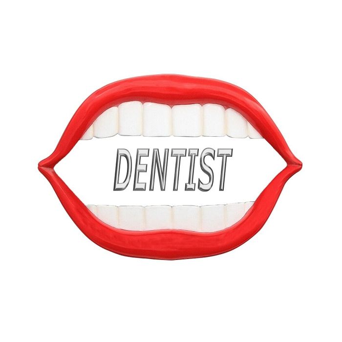 Mund *Dentist* weiß übergroß XXL Schild