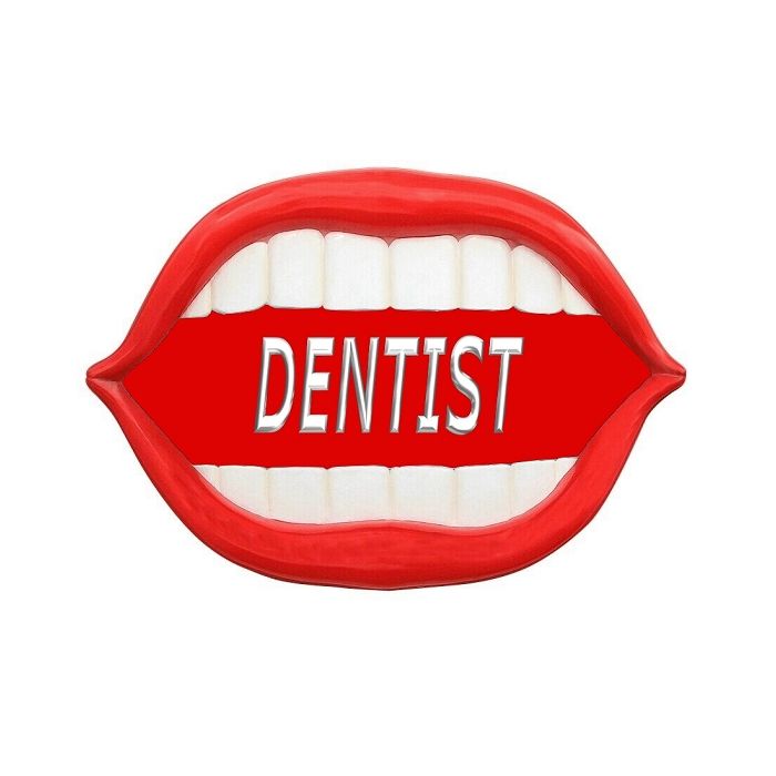 Mund *Dentist* rot übergroß XXL Schild