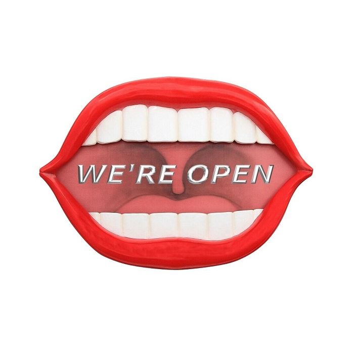 Mund *We are Open* übergroß XXL Schild