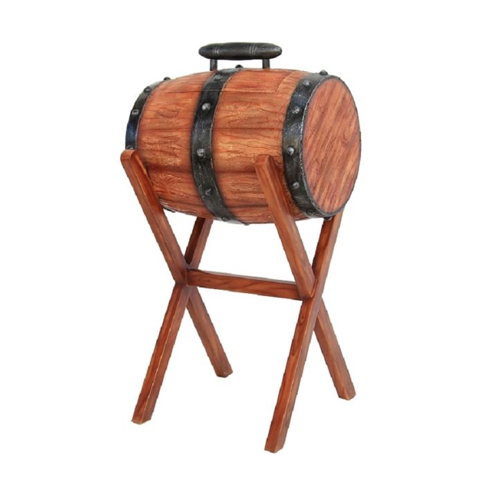 Weinfass auf Ständer mit Ablage lebensgroß Ablagemöglichkeit