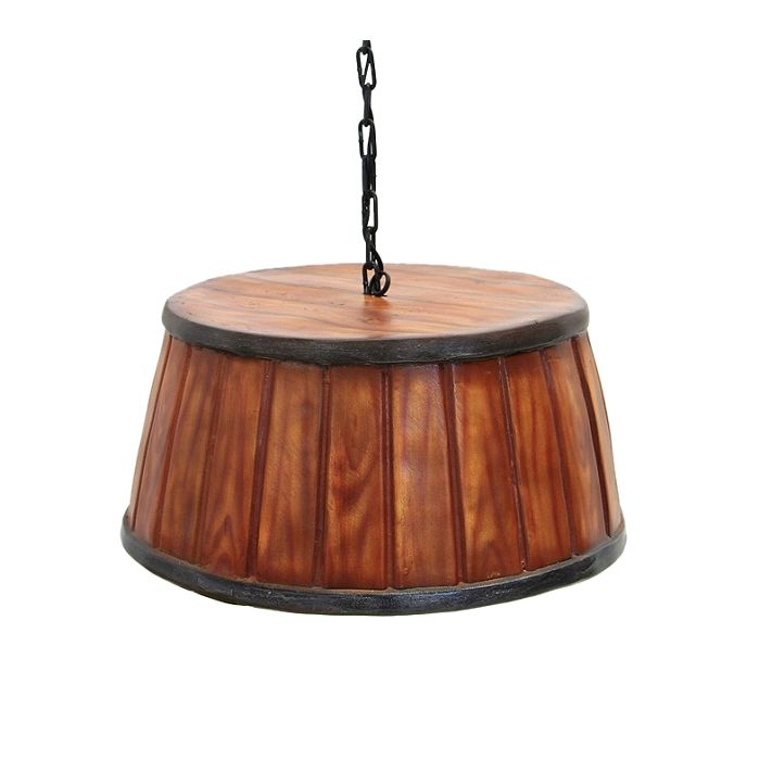 Halbes Fass Lampe lebensgroß Beleuchtung