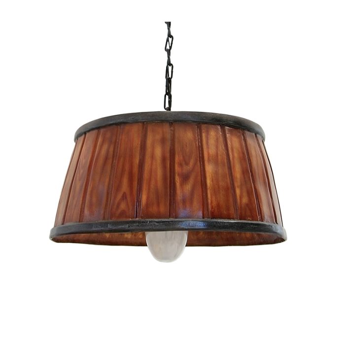 Halbes Fass Lampe lebensgroß Beleuchtung