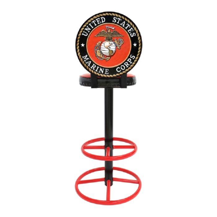 US Marine Corps Barhocker  lebensgroß Sitzmöglichkeit
