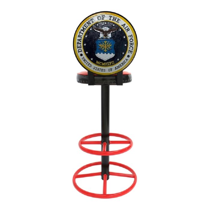 US Department of the Air Force Barhocker lebensgroß Sitzmöglichkeit