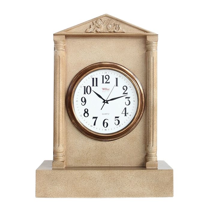 Uhr in Säule mit Graniteffekt lebensgroß Uhr