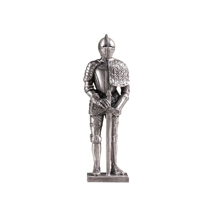 Ritter Silber mit Schwert lebensgroß Deko- & Werbefigur