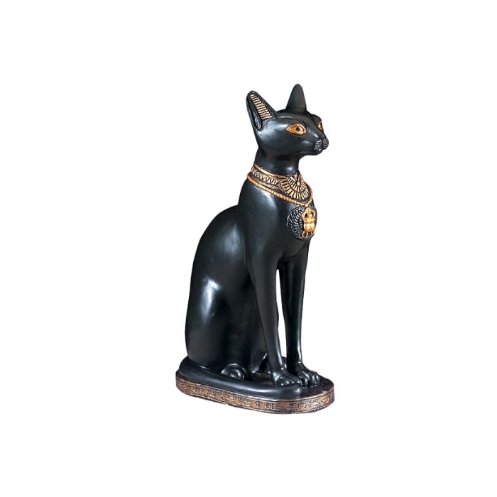 ägyptische Katze Schwarz Gold lebensgroß Dekorationsfigur