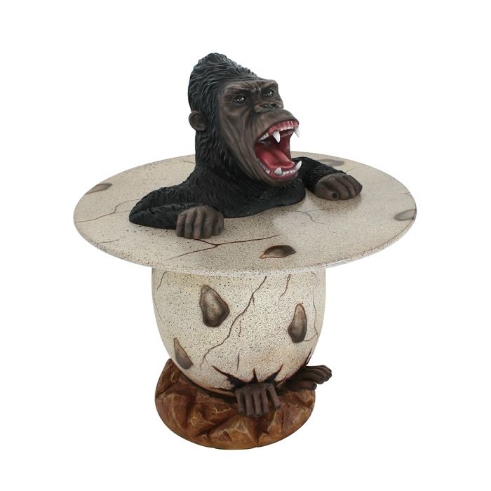 Wütender Gorilla im Ei Tisch lebensgroß Tisch
