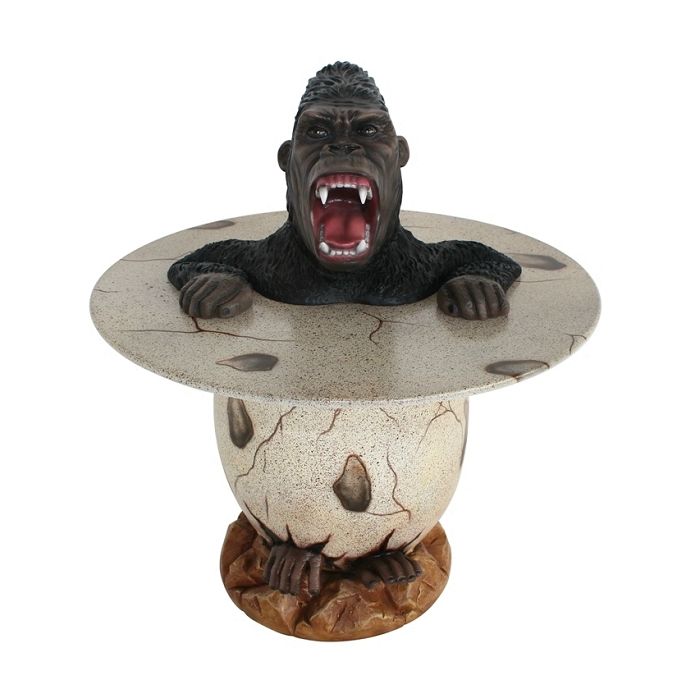Wütender Gorilla im Ei Tisch lebensgroß Tisch