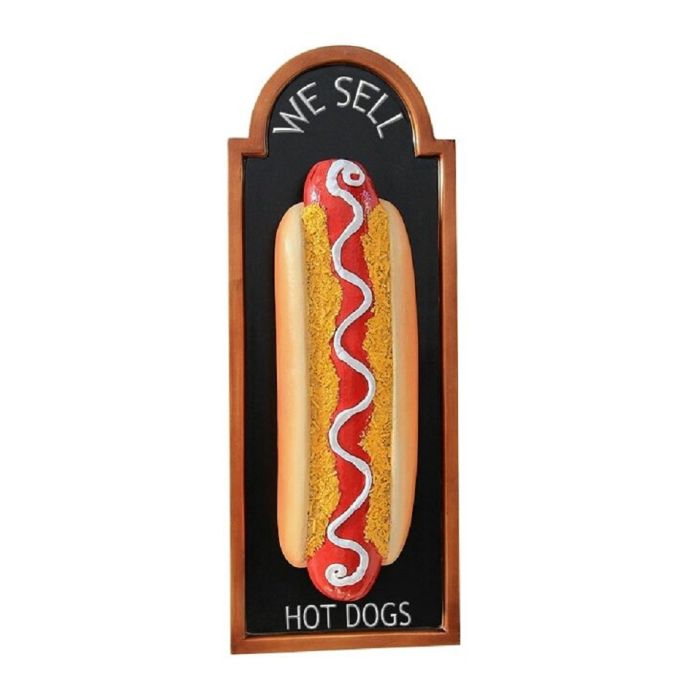 Hotdog auf Angebotstafel vergrößert Schild