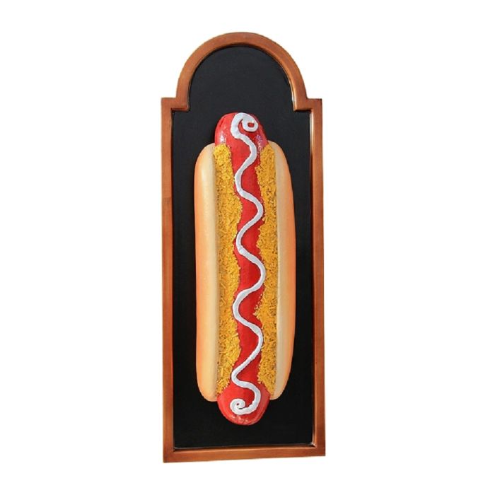 Hotdog auf Angebotstafel vergrößert Schild