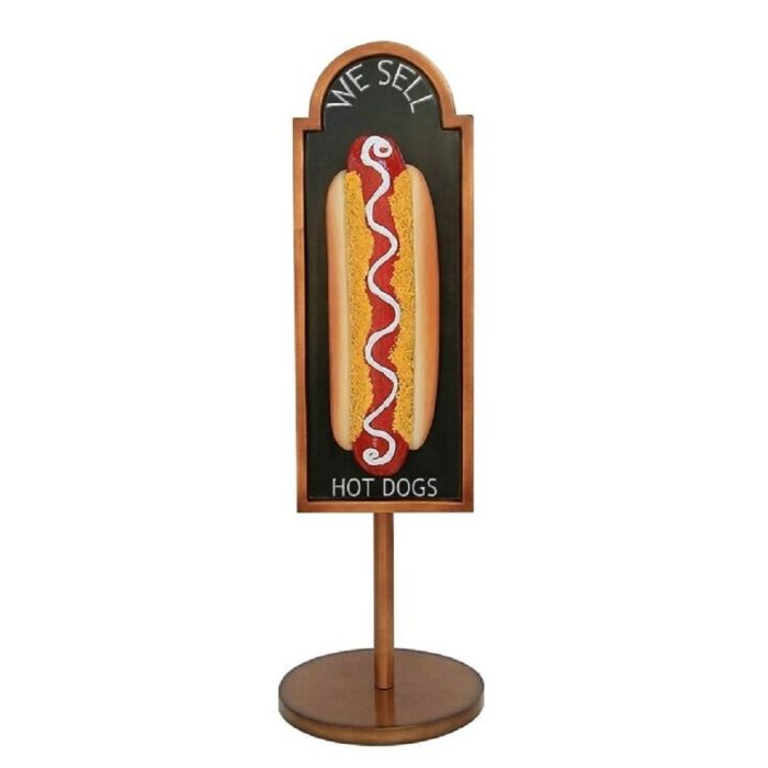 Hotdog auf Angebotstafel auf Ständer vergrößert Deko- & Werbefigur