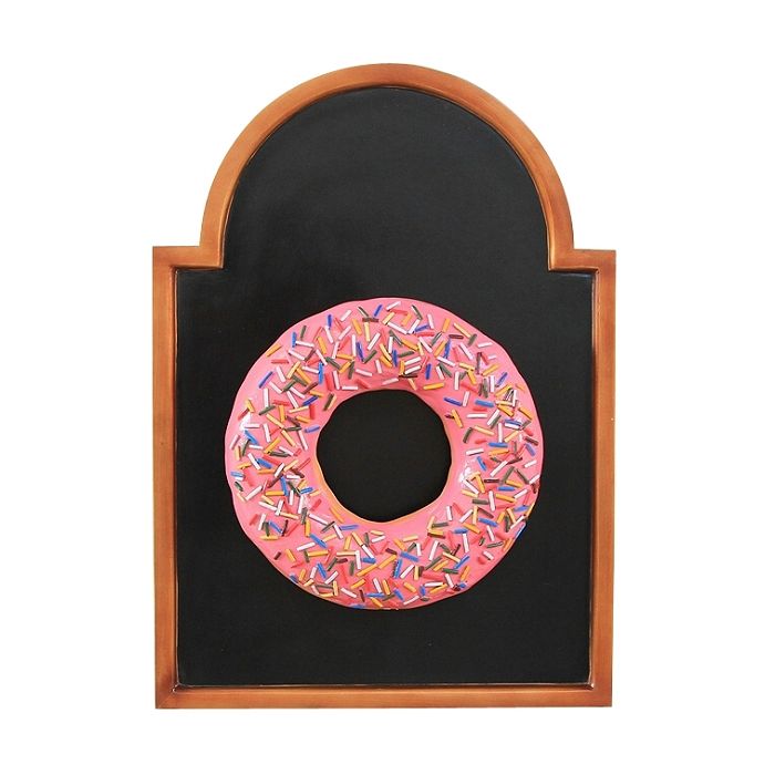 Donut rosa auf Angebotstafel vergrößert Schild