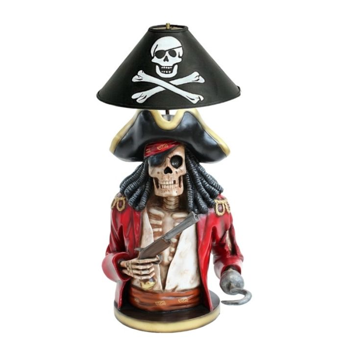 Piratenskelett Lampe rot lebensgroß Beleuchtung