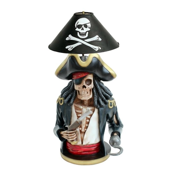 Piratenskelett Lampe schwarz verkleinert Beleuchtung