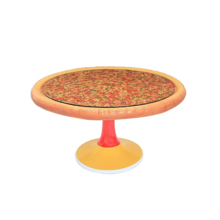Pizzatisch auf Ständer mit Glasplatte vergrößert Tisch