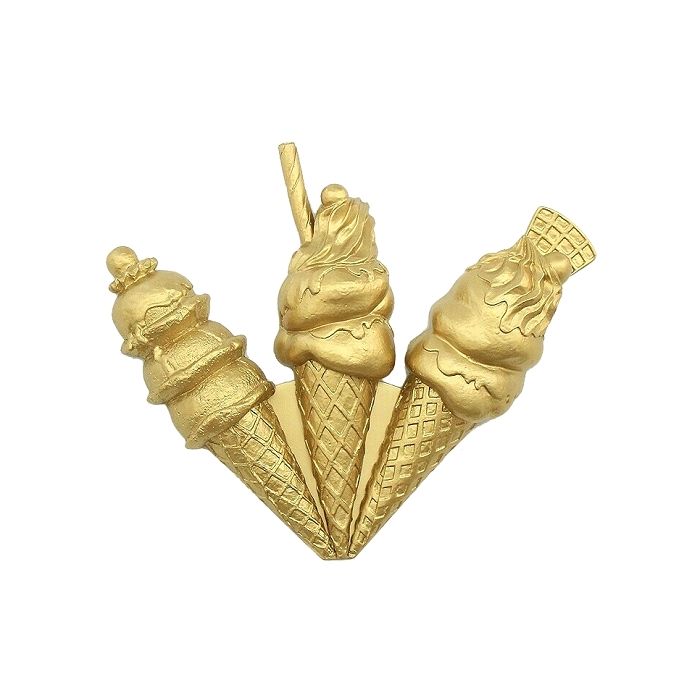 Eistüten Gold Wanddeko vergrößert Deko- & Werbefigur