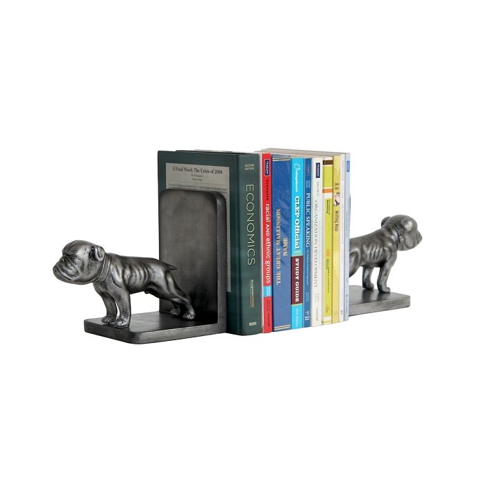 Britische Bulldogge Silber als Buchstützen verkleinert Diverse Funktionen