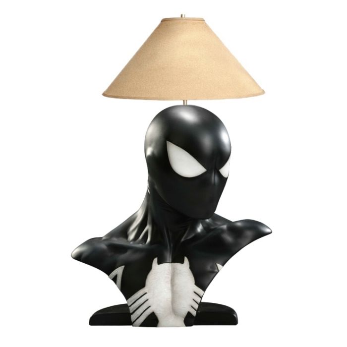 Spiderman schwarz Lampe lebensgroß Beleuchtung