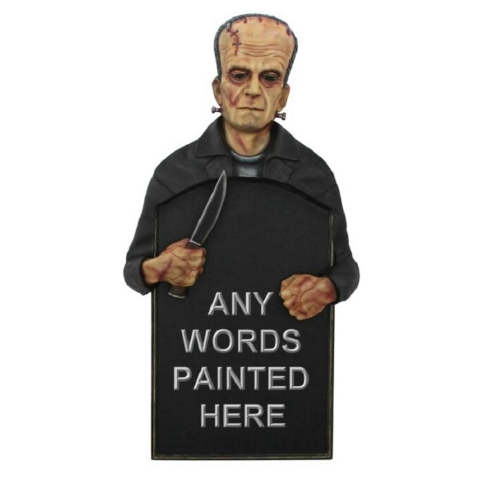 Monster Frankenstein Angebotstafel für Wand lebensgroß Angebotstafel