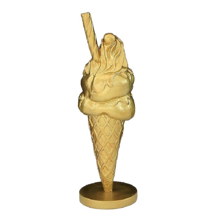 Eis mit Röhrchen Gold groß vergrößert Dekorationsfigur