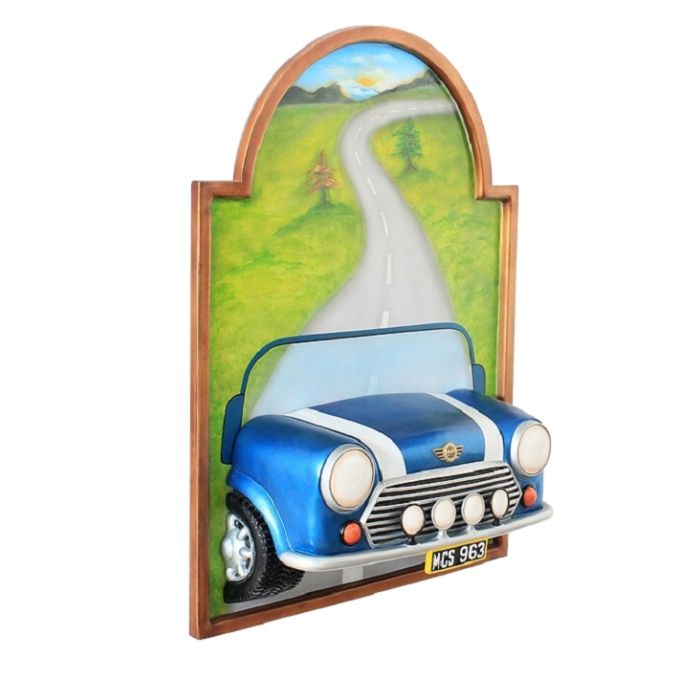 Bild mit Mini Cooper Blau verkleinert Dekorationsfigur