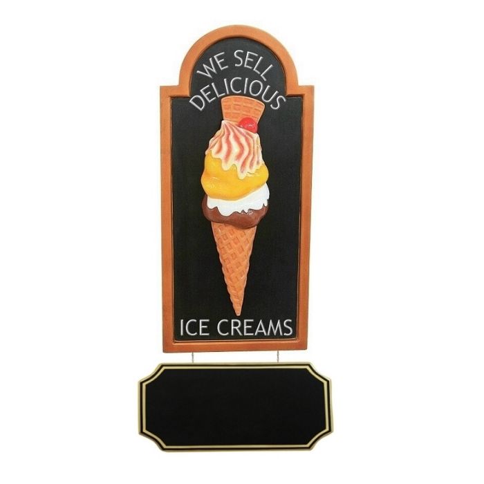 Angebotstafel Eis mit Waffel und Angebotsschild vergrößert Schild