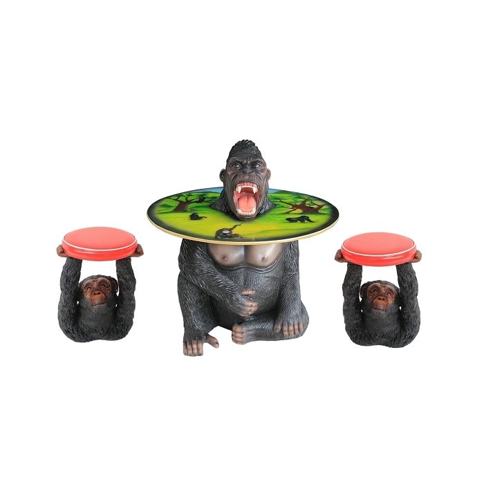 Gorillatisch mit Affenhockern lebensgroß Sitzmöglichkeit, Tisch