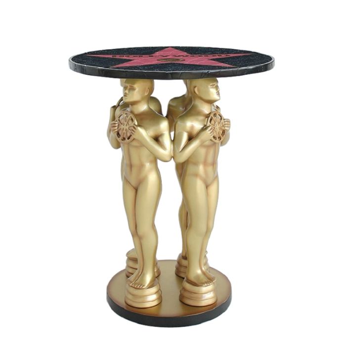 Goldener Preisfigurtisch  lebensgroß Tisch