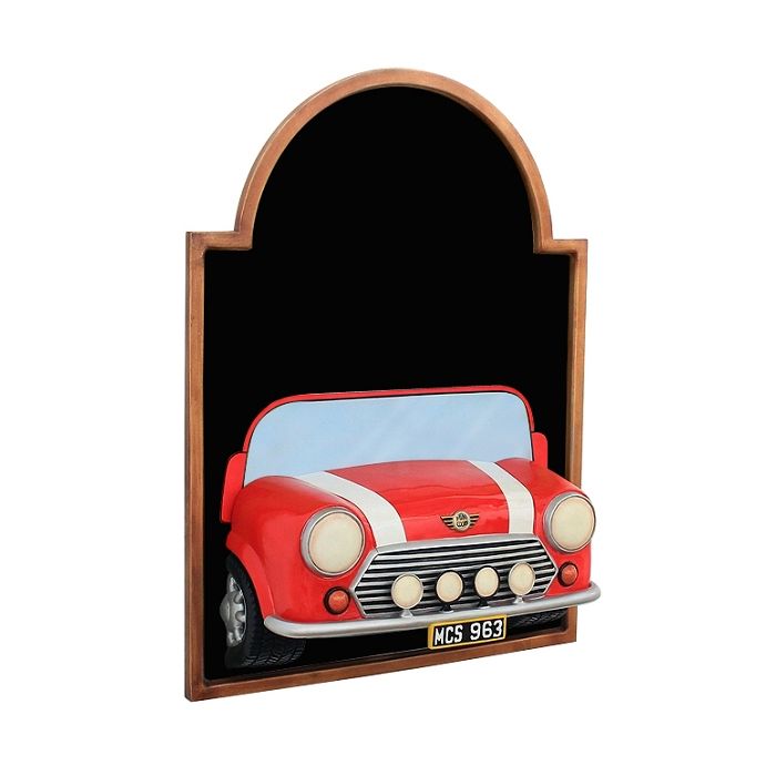 Angebotstafel mit Mini Cooper Rot verkleinert Angebotstafel
