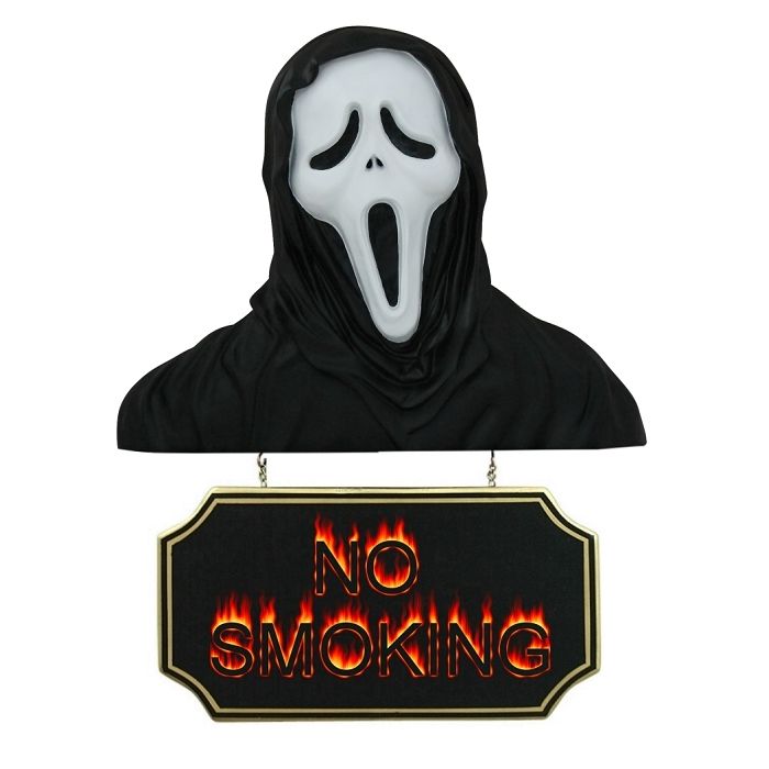 Monster Scream Büste mit *No Smoking*Schild lebensgroß Schild