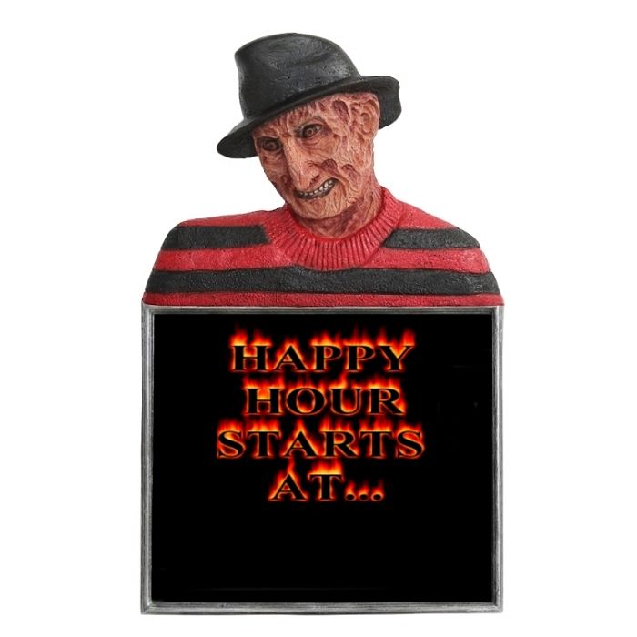 Monster Freddy Krüger Büste Happy Hour Angebotstafel lebensgroß Angebotstafel