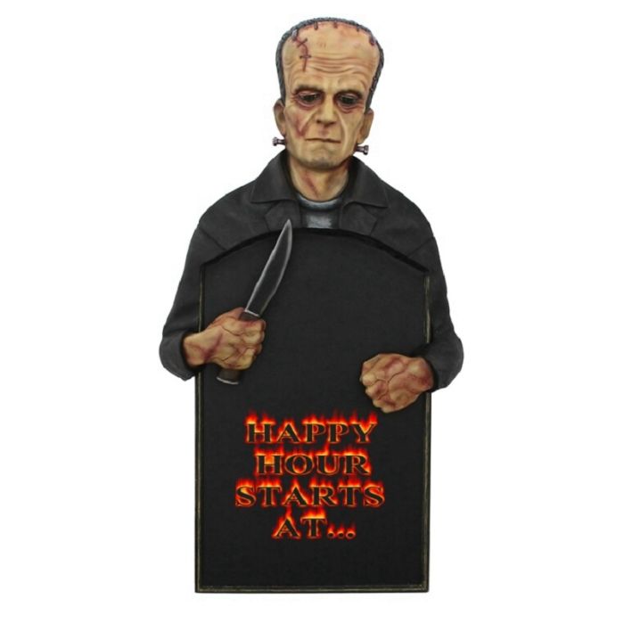 Monster Frankenstein Happy Hour Angebotstafel lebensgroß Angebotstafel