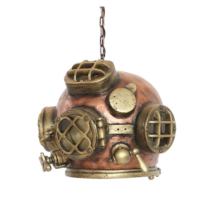 Taucherhelm Lampe lebensgroß Beleuchtung